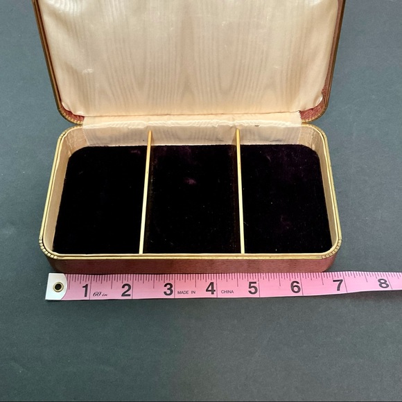 Vintage Mid Century Modern Farrington Texol Jewelry Box Brown - Picture 8 of 10